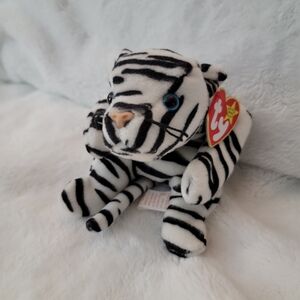 TY Beanie Baby Zebra Plush Toy - Black and White